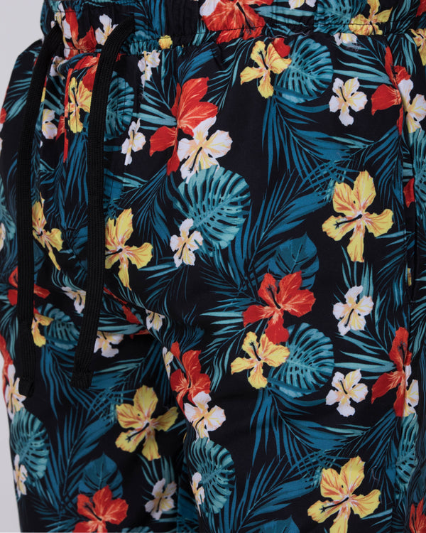 2t Tall Floral Swim Shorts (black)