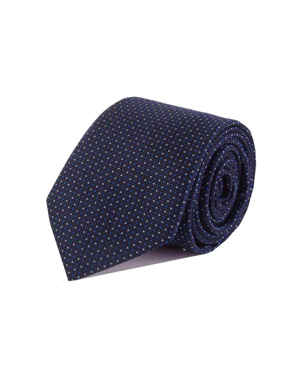 Double Two Extra Long Patterned Tie (navy/blue)