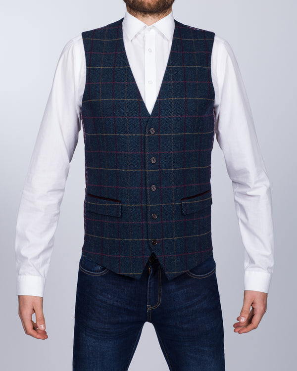 Skopes Doyle Slim Fit Tall Waistcoat (aqua/wine)