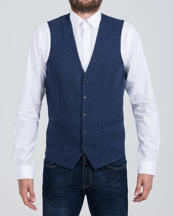 Skopes Ruthin Slim Fit Tall Waistcoat (blue tweed)