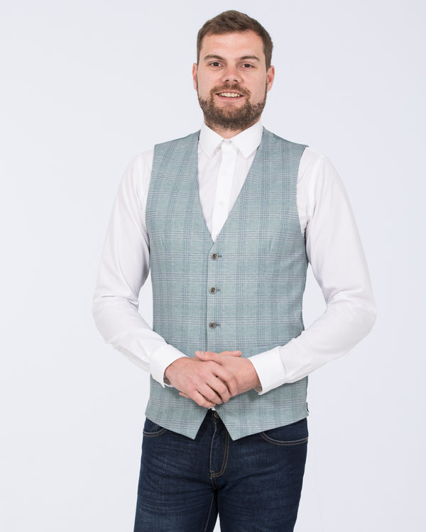 Skopes Montalvo Slim Fit Tall Waistcoat (light green check)